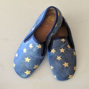 💙Pe'Pe'💛size 34 blue gold smoking loafer shoes unisex boy girl
